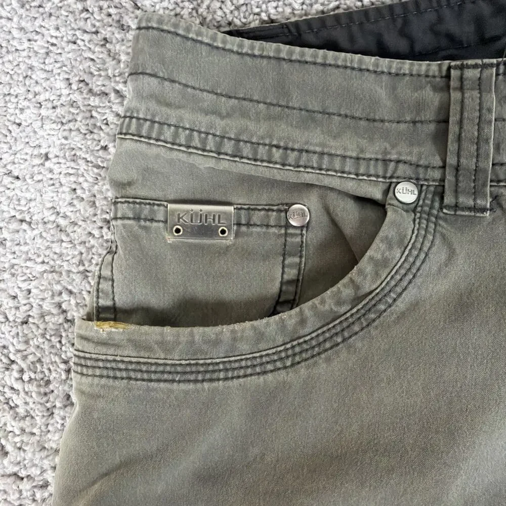 Kuhl Revolvr Pants Mens 38x36 Olive Patina Dyed Hiking Cargo Gorpcore Faded